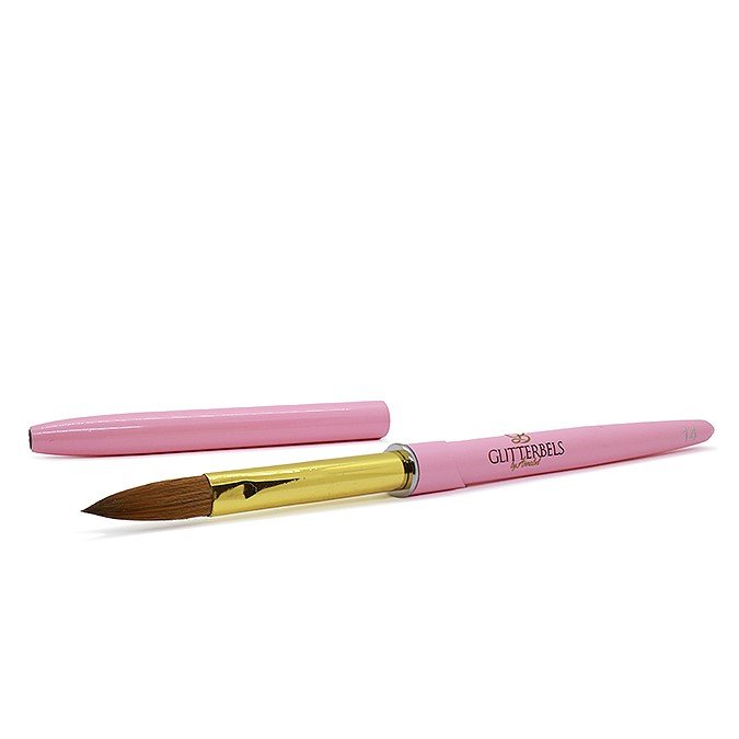 Glitterbels Pink Acrylic Brush (Size 14)