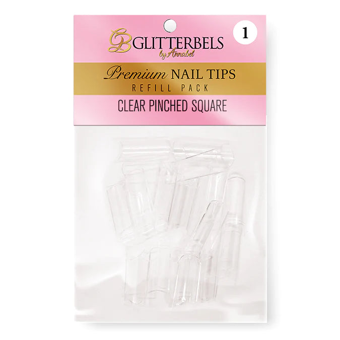 Glitterbels Clear Pinched Square Tips